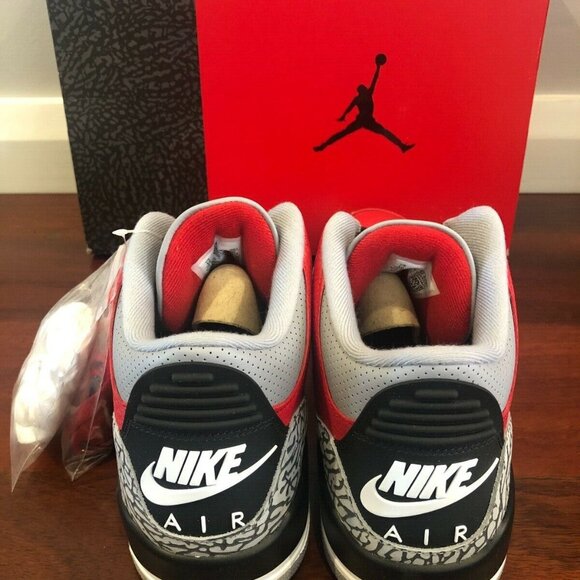 NIKE AIR JORDAN 3 RETRO SE RED CEMENT MENS BNIB DEADSTOCK - Picture 5 of 7